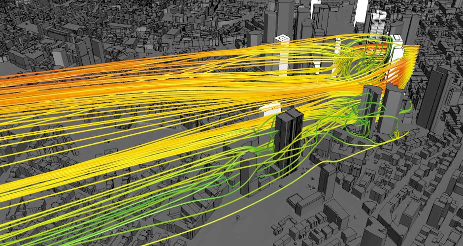 Frankfurts Hochhäuser: Windkomfort - Windmodelle